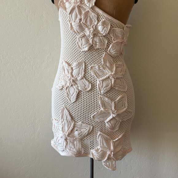 Crochet Dress. Size S. Beige. - Picture 3 of 7
